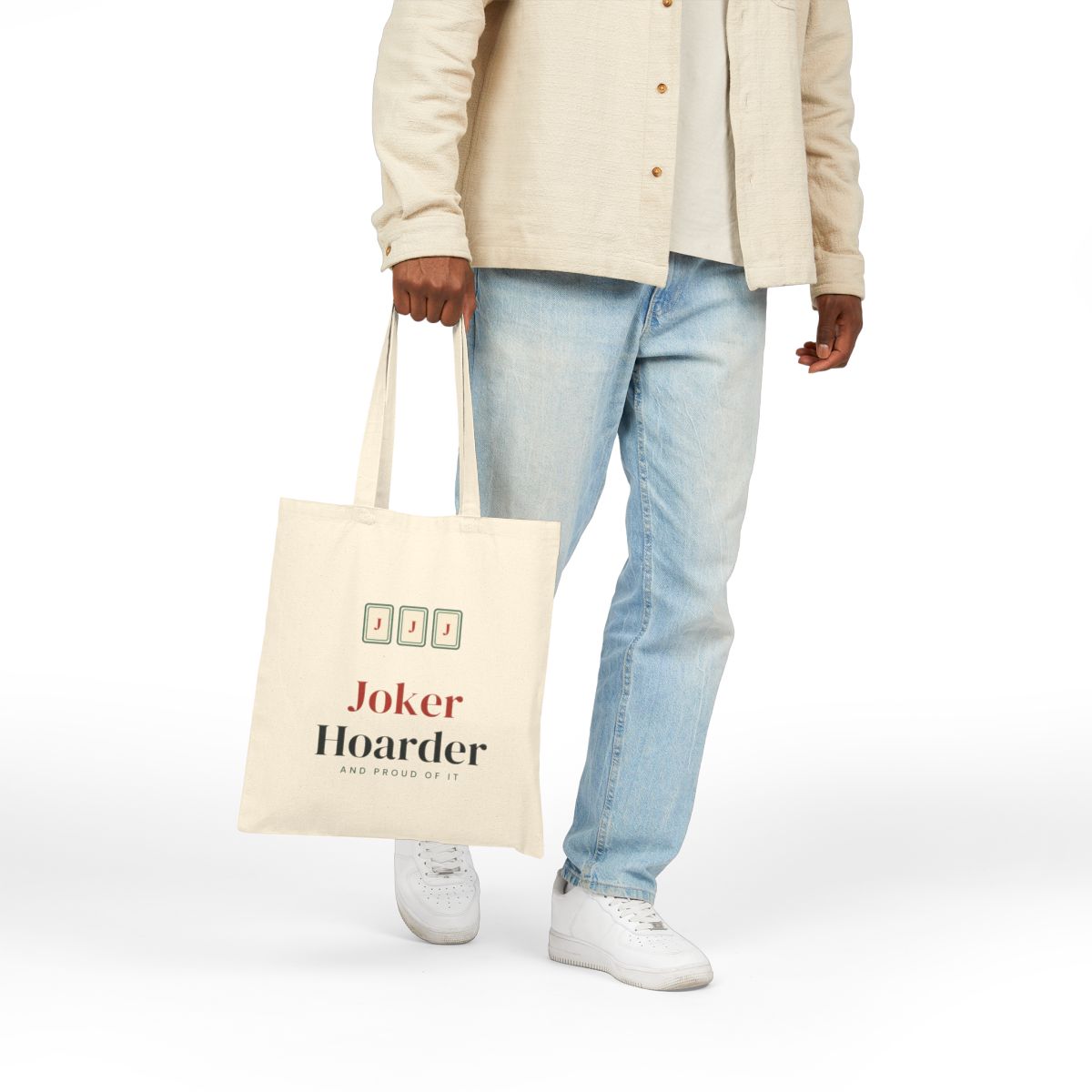 Joker Hoarder mahjong canvas tote bag carried on the shoulder